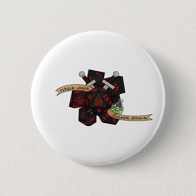 Rogue Dice Design Button (Vorderseite)