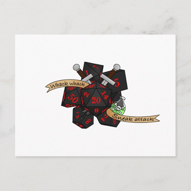 Rogue Dice Design Postkarte (Vorderseite)