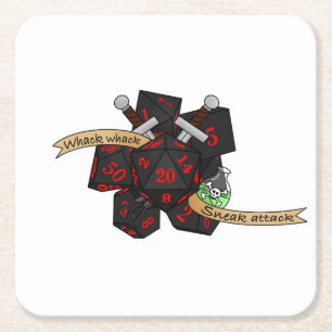Rogue Dice Design Rechteckiger Pappuntersetzer