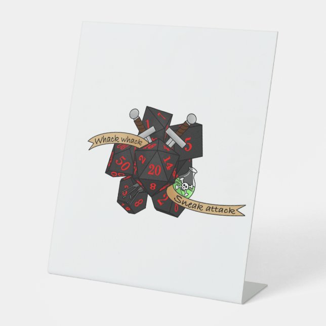Rogue Dice Design Sockelschild (Vorderseite)