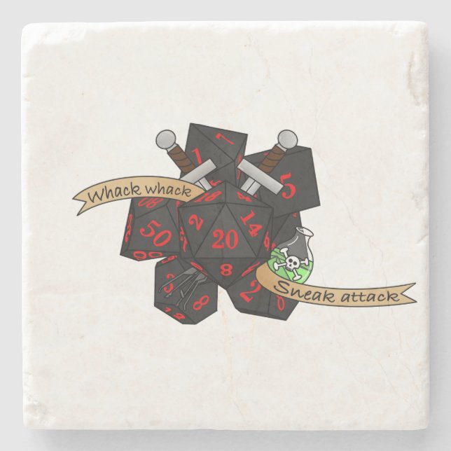 Rogue Dice Design Steinuntersetzer (Vorderseite)