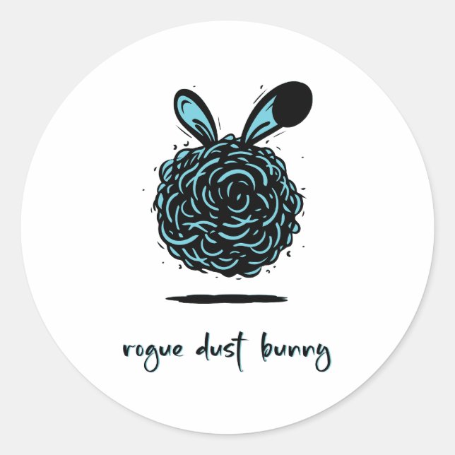 Rogue Dust Bunny Runder Aufkleber (Vorderseite)
