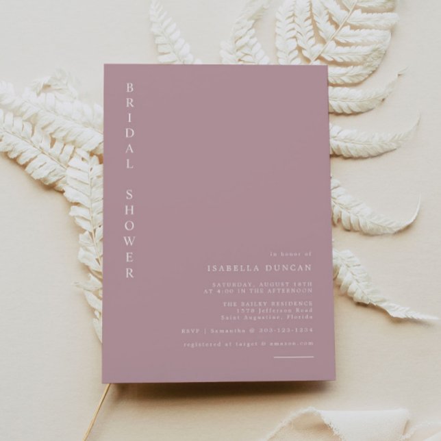 ROGUE Dusty Blush Pink Mauve Brautparty Einladung (Von Creator hochgeladen)