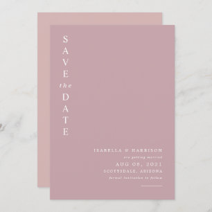 ROGUE Dusty Blush Pink Mauve Save the Date Einladung