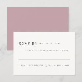 ROGUE Dusty Blush Pink Mauve Wedding RSVP Card Einladung