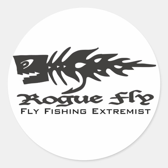 Rogue Fly, Fly Fishing ... Runder Aufkleber (Vorderseite)