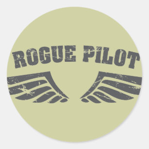 Rogue Pilot Wings Runder Aufkleber