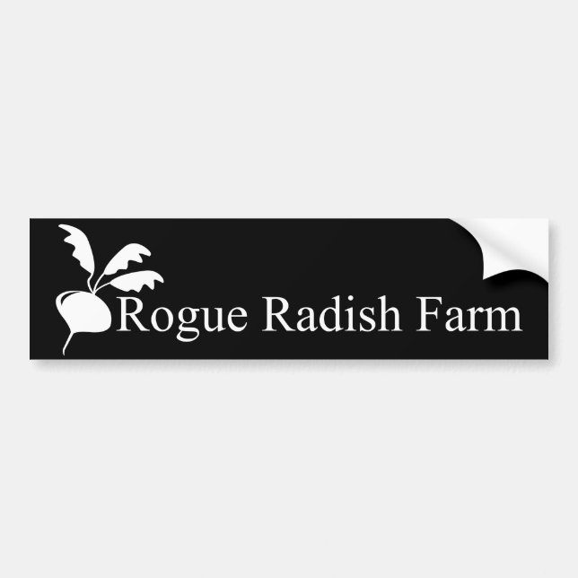 Rogue Radish Farm Black Autoaufkleber (Vorne)