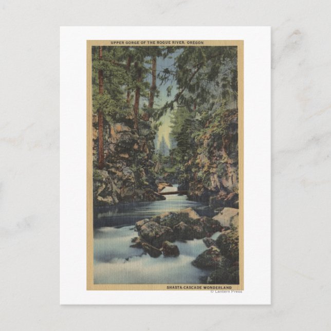 Rogue River, Oregon - Obere Schlucht Blick auf den Postkarte (Vorderseite)
