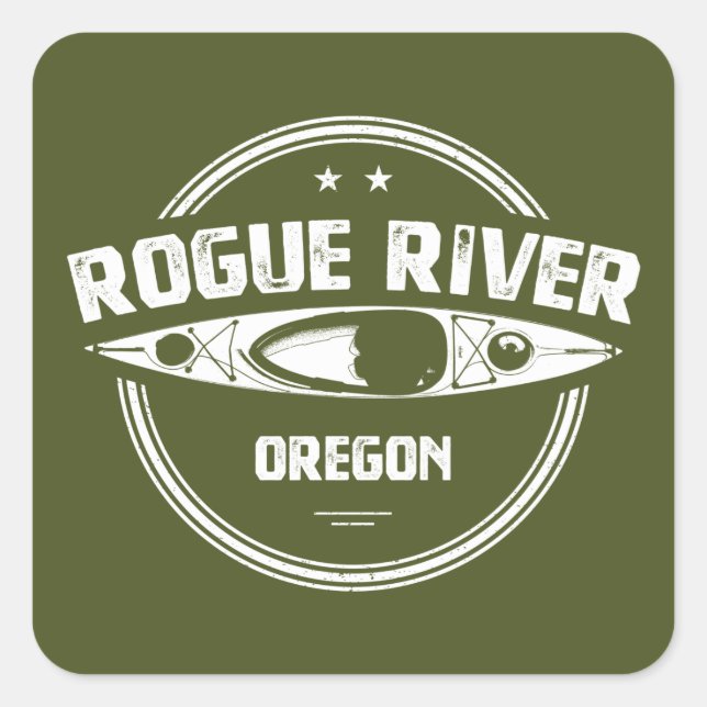 Rogue River, Oregon Quadratischer Aufkleber (Vorderseite)