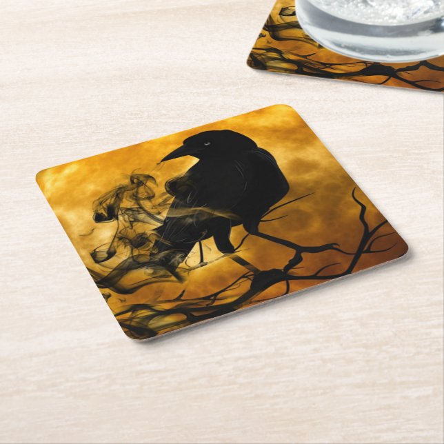 Rohe und Erntemonde Fall Square Papier Untersetzer (angewinkelt)
