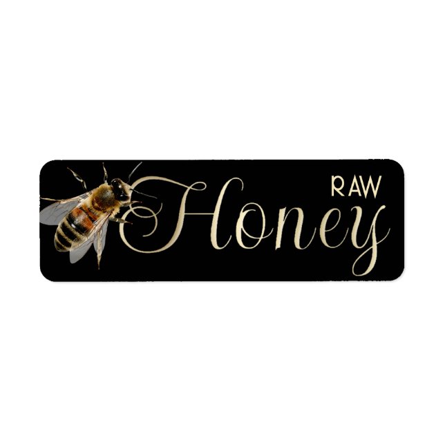 Roher Honig mit lebensgroßer Honigbiene Gold Black (Vorne)