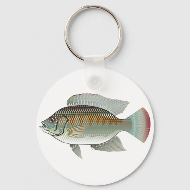 Roher Meeresfrüchte Tilapia Fish Vector Schlüsselanhänger (Vorderseite)