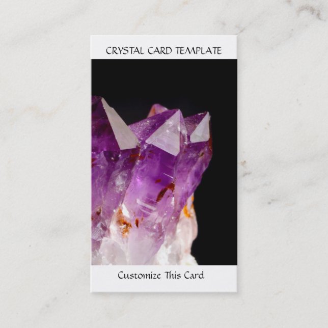 Rohes Amethyst - Visitenkarte für Heilkristalle (Vorderseite)