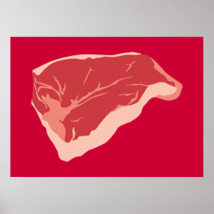 Rohes Fleisch-Druck Poster