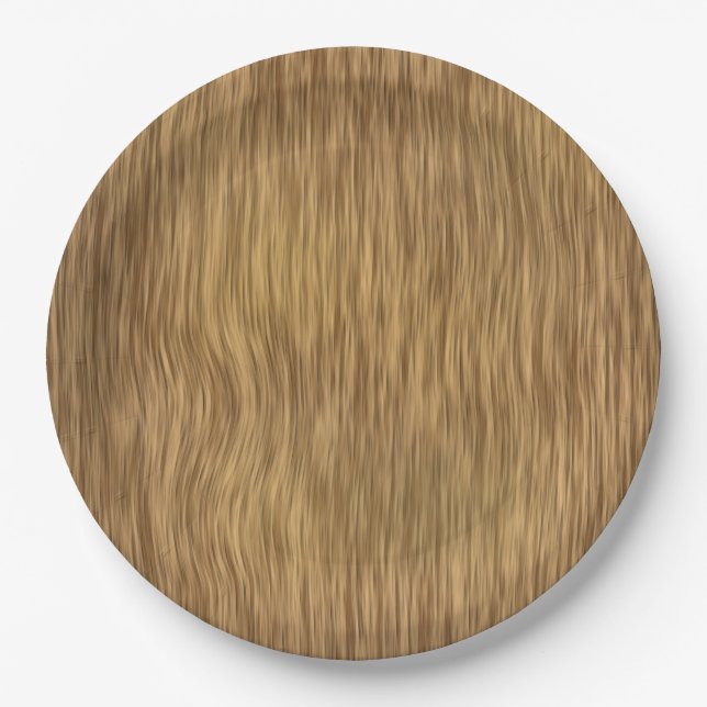 Rohes Imitat Holz im Hintergrund in natürlicher Fa Pappteller (Vorderseite)