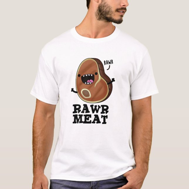 Rohfleisch Funny Raw Meat Pub T-Shirt (Vorderseite)
