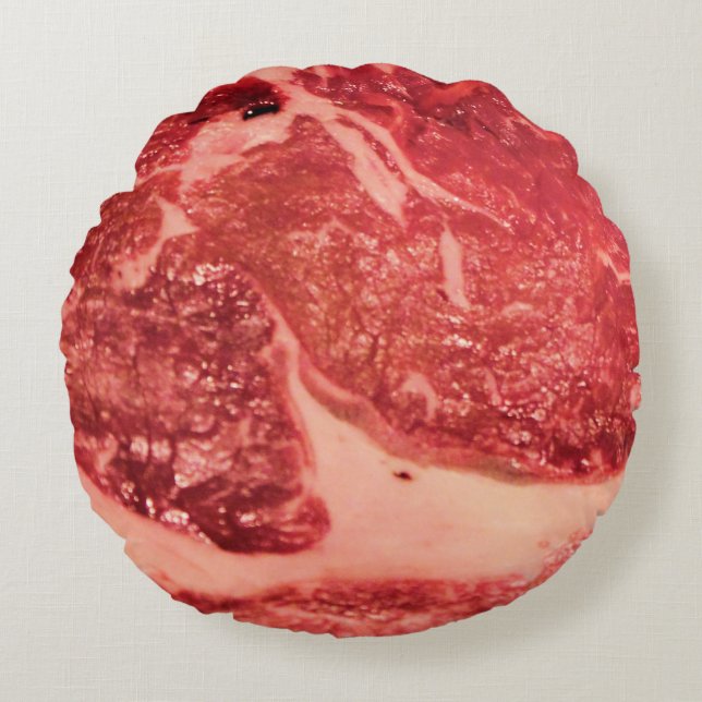 Rohfleisch Ribeye Steak Rundes Kissen (Vorderseite)