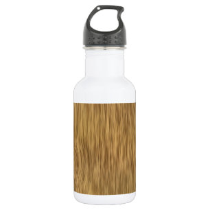Rohholzkörniger Hintergrund in natürlicher Farbe Edelstahlflasche
