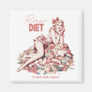 Rohkost-Diät (Ich kann keinen Herd bedienen) Retro Magnet