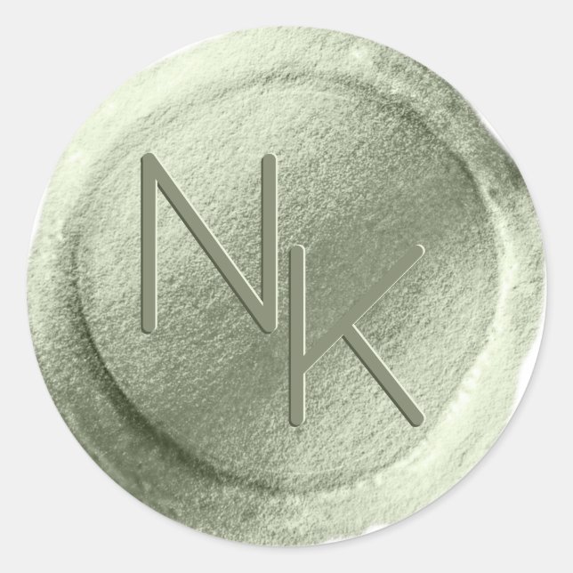 Rohling Green Fox Wax Siegel Monogram Sticker (Vorderseite)