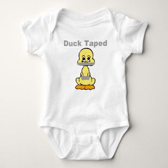 Rohr-Band-Spaß-Gelb-Ente aufgenommen Baby Strampler (Vorderseite)