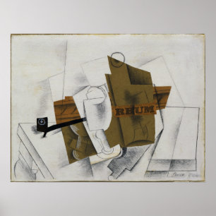 Rohr, Glas und Rum von Picasso (1914) Poster