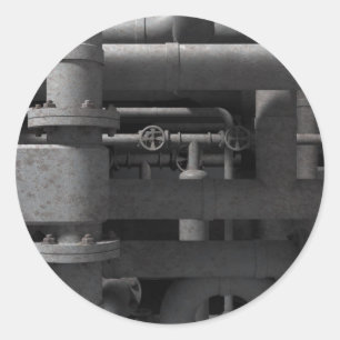 Rohre und Ventile Runder Aufkleber