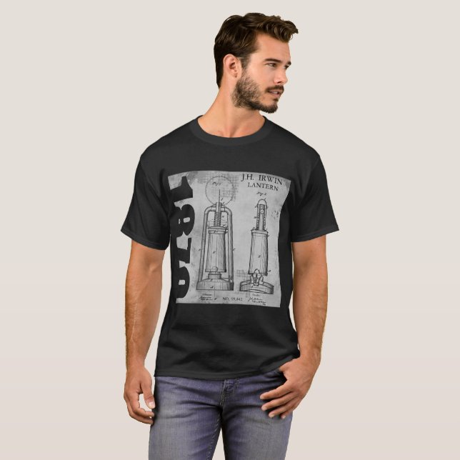 Röhrenlaternen-Shirt Irwin Patent-1870 T-Shirt (Vorne ganz)