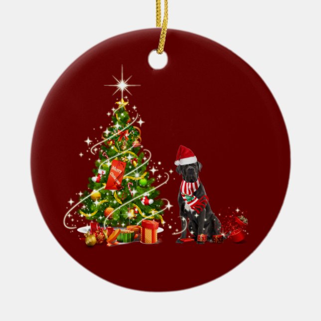 Rohrkorso mit Hutschuh Weihnachten Keramik Ornament (Vorne)