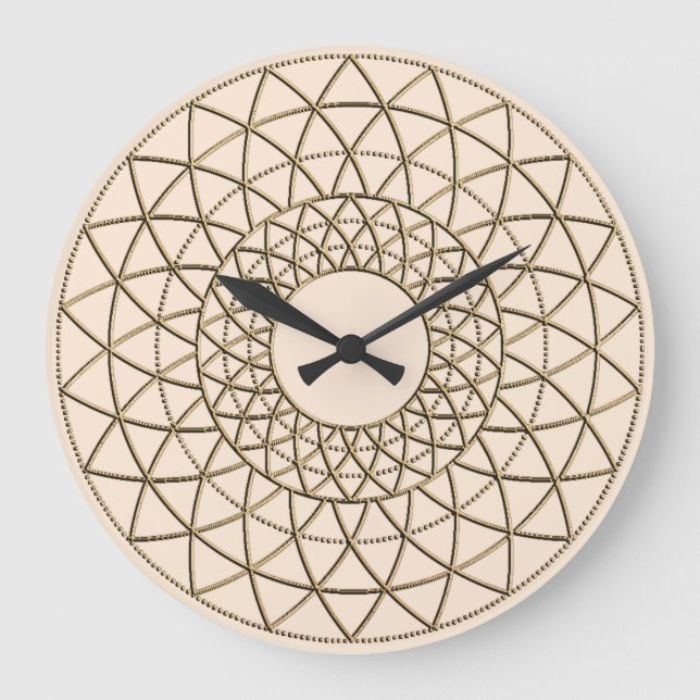 Rohrmuster aus glattem Metallkreislauf Acryl Große Wanduhr (Vorderseite)