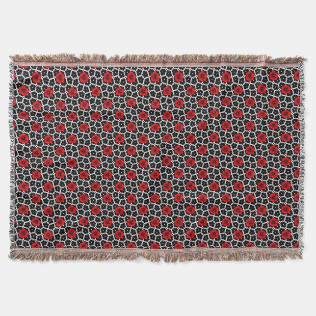 Rohroter Mohn auf Goth-Blumen Decke (Vorderseite)