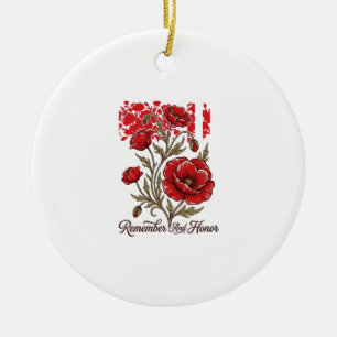 Rohroter Mohn Erinnern Und Ehren Vintage Gedenk Sh Keramik Ornament