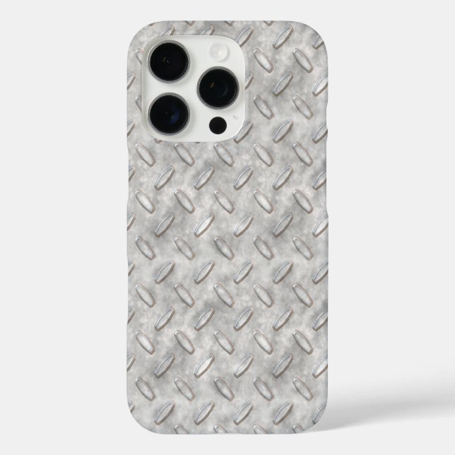 Rohstahl-Diamantplatte iPhone 16 Pro Hülle (Rückseite)