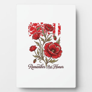 Rohter Mohn Erinnern Und Ehren Vintage Gedenk Shir Fotoplatte