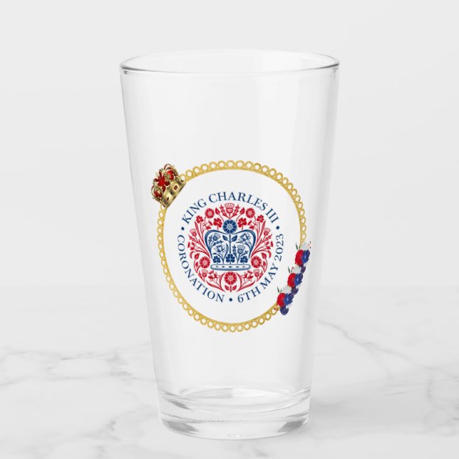 Roi Charles III Cérémonie de couronnement en verre (Devant)