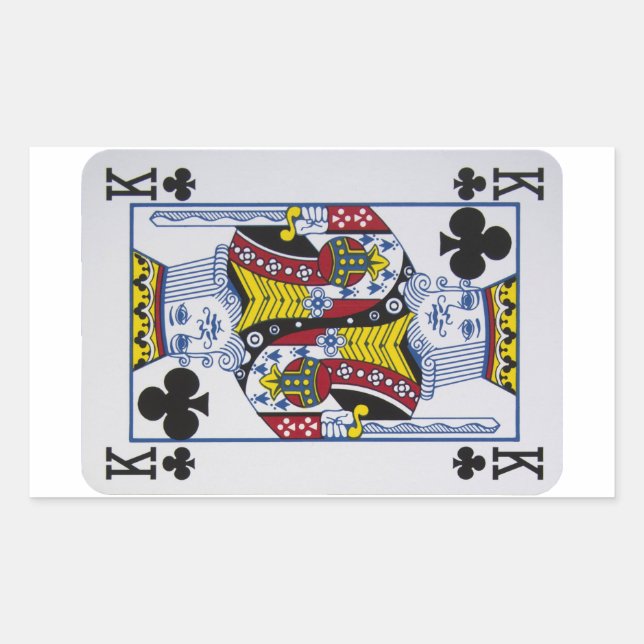 Roi Clovers (Clubs) Jouer Stickers Carte (Devant)