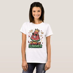 Roi d'été T-Shirt Roi Pastèque Cool Dessin Animé W
