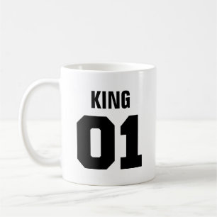 Roi et Reine  Tasse de café de typographie moderne