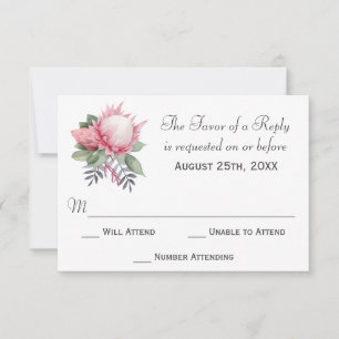 Roi Protea Aquarelle Mariage botanique RSVP