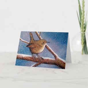 Roitelet en hiver : Illustration : Carte de note