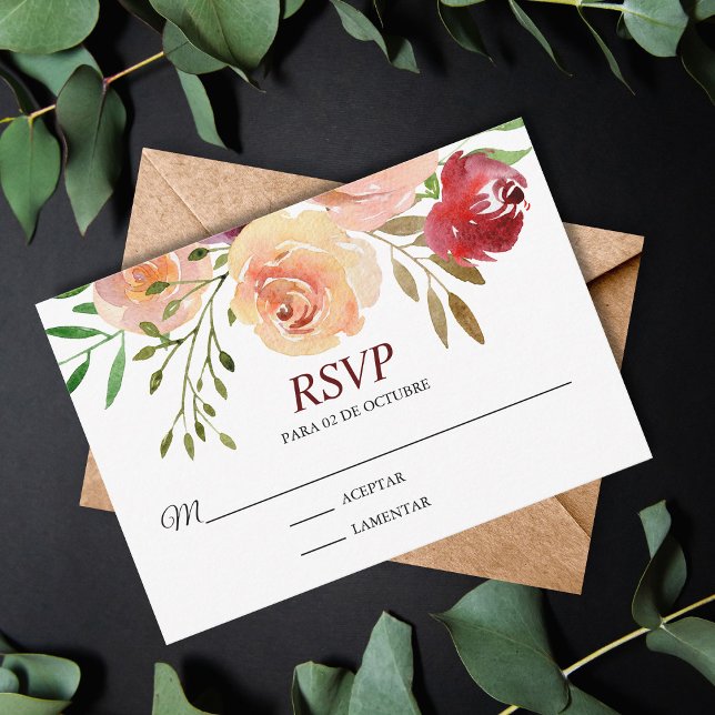 Roja Flores Boda Espanol Wedding RSVP (Von Creator hochgeladen)