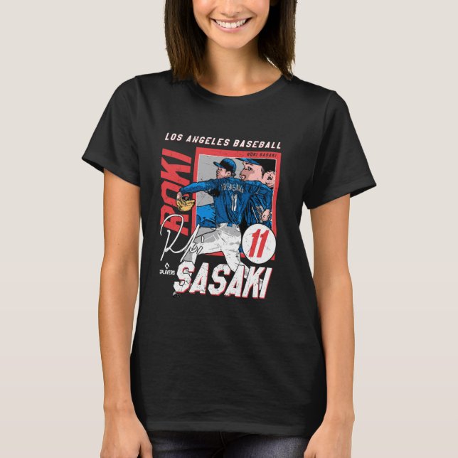Roki Sasaki  Los Angeles D MLB Baseball Players ML T-Shirt (Vorderseite)