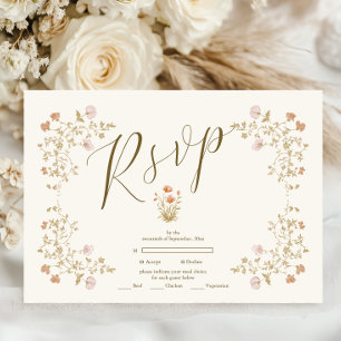 Rokoko Blumenantik RSVP Karte