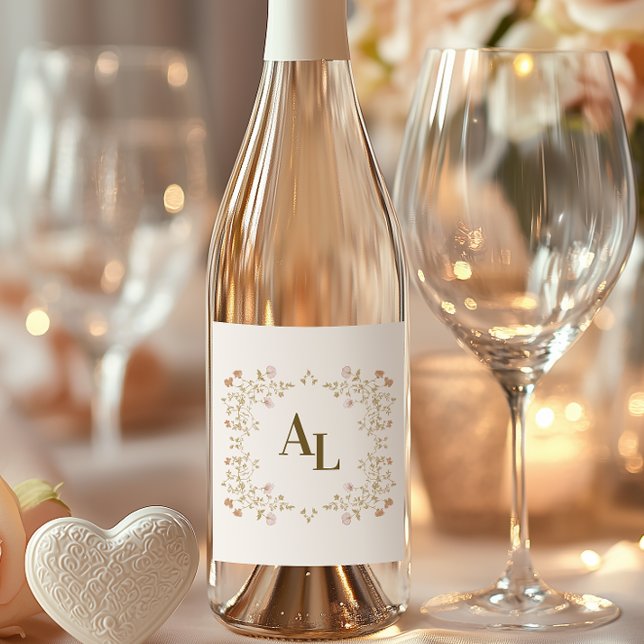 Rokoko Blumenantik Weinetikett (Von Creator hochgeladen)