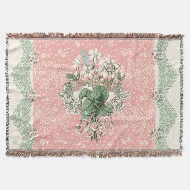 Rokoko Couch Throws Blankets Cotton Polyester Decke (Vorderseite)