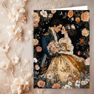 Rokoko Couple Romantic Wedding Verlobung Glückwuns Karte