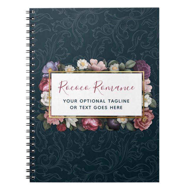 Rokoko Damask & Elegante Vintage Weibchen Notizblock (Vorderseite)
