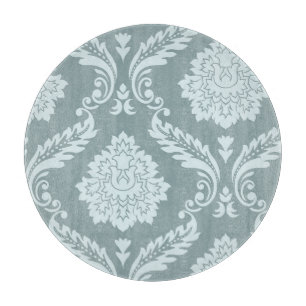 Rokoko-Damask-Kunst I Enteneibl Blau+Türkis Schneidebrett