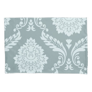Rokoko-Damask-Kunst I Enteneiblau+Türkis Kissenbezug
